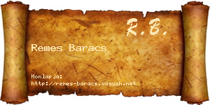 Remes Baracs névjegykártya